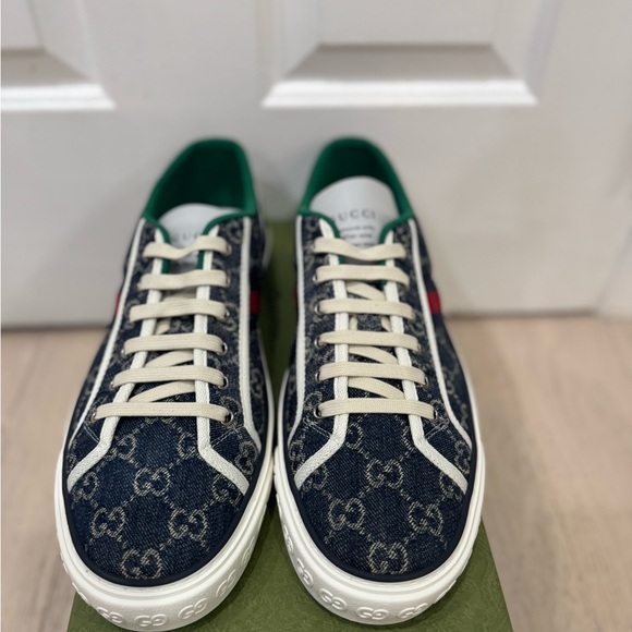 New Gucci Tennis 1977 Denim GG Logo Supreme Sneaker Shoes Size US Size 13 - Picture 3 of 10